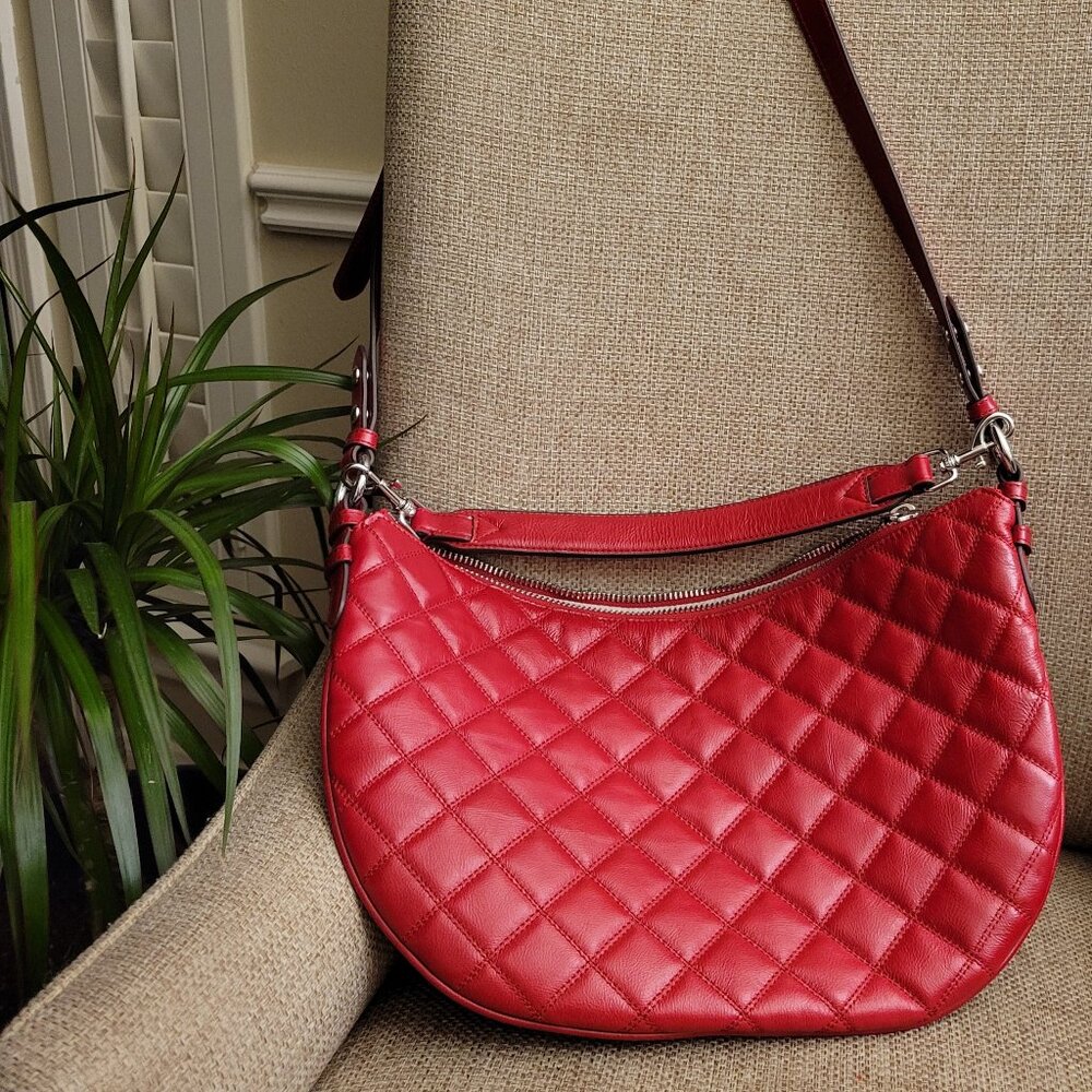 NWOT Aimee Kestenberg You're A Star Convertible Hobo Red Leather Crossbody Bag